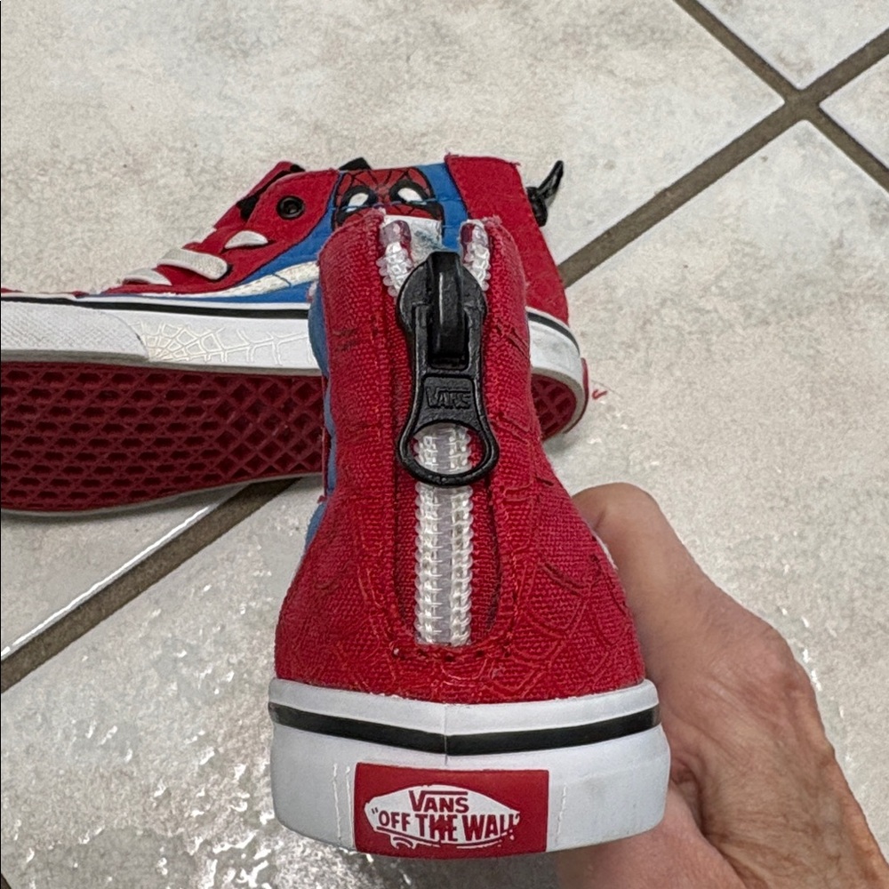 Vans Kids Red and Blue High-Top Sneakers - Picture 5 of 9